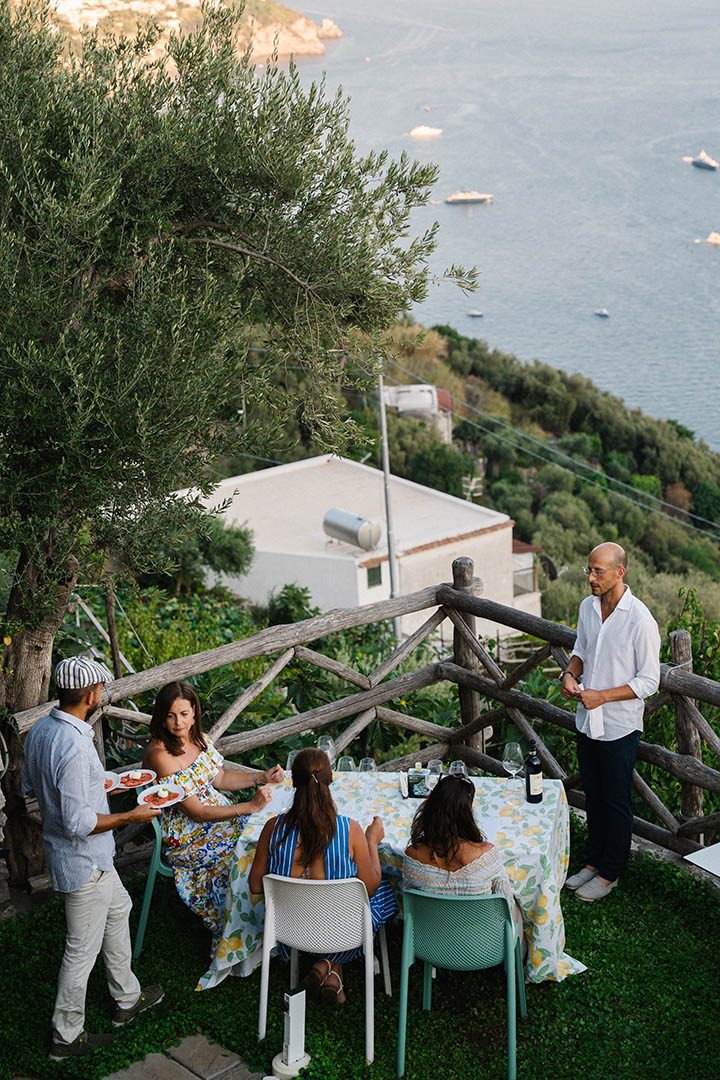 Hike part of the Path of the Gods, then dine with a sommelier in the sky