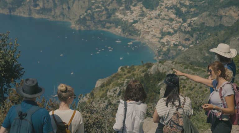 Hike part of the Path of the Gods, then dine with a sommelier in the sky