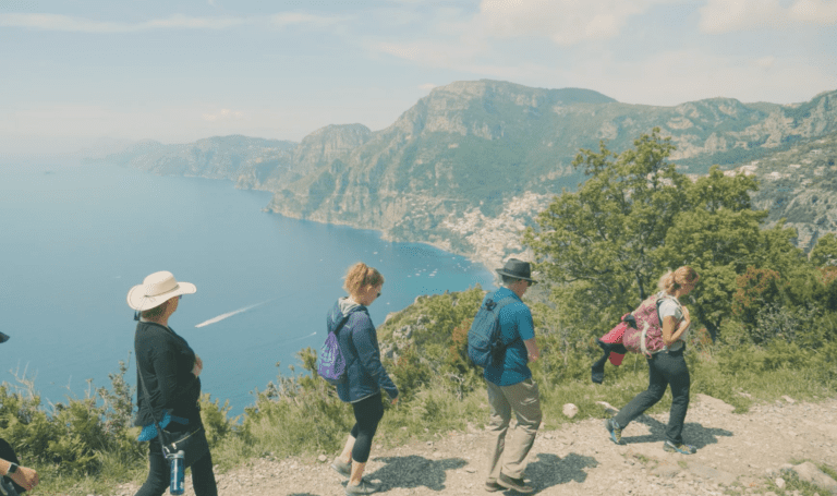 Hike part of the Path of the Gods, then dine with a sommelier in the sky